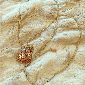 Lia Sophia Gold/Coral Statement Necklace